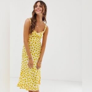 Faithfull The Brand Noemie Floral Midi Dress sz S